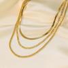 High Quantity Travel Souvenirs Alloy Gifts Gold/Silver Punk Short Necklace Multilayer Necklace Hip Hop Popular