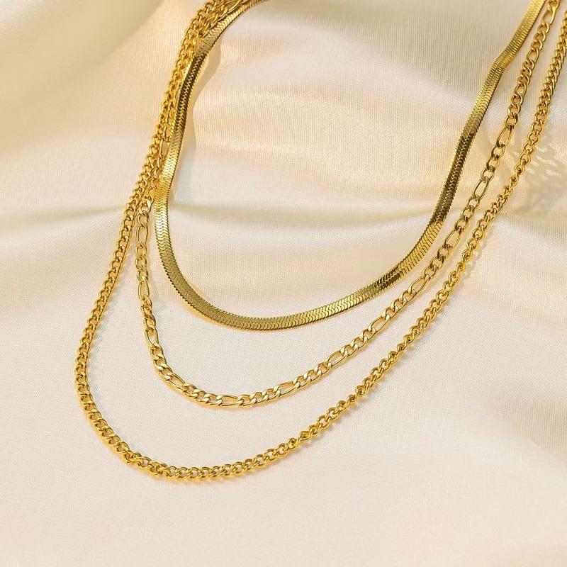 High Quantity Travel Souvenirs Alloy Gifts Gold/Silver Punk Short Necklace Multilayer Necklace Hip Hop Popular