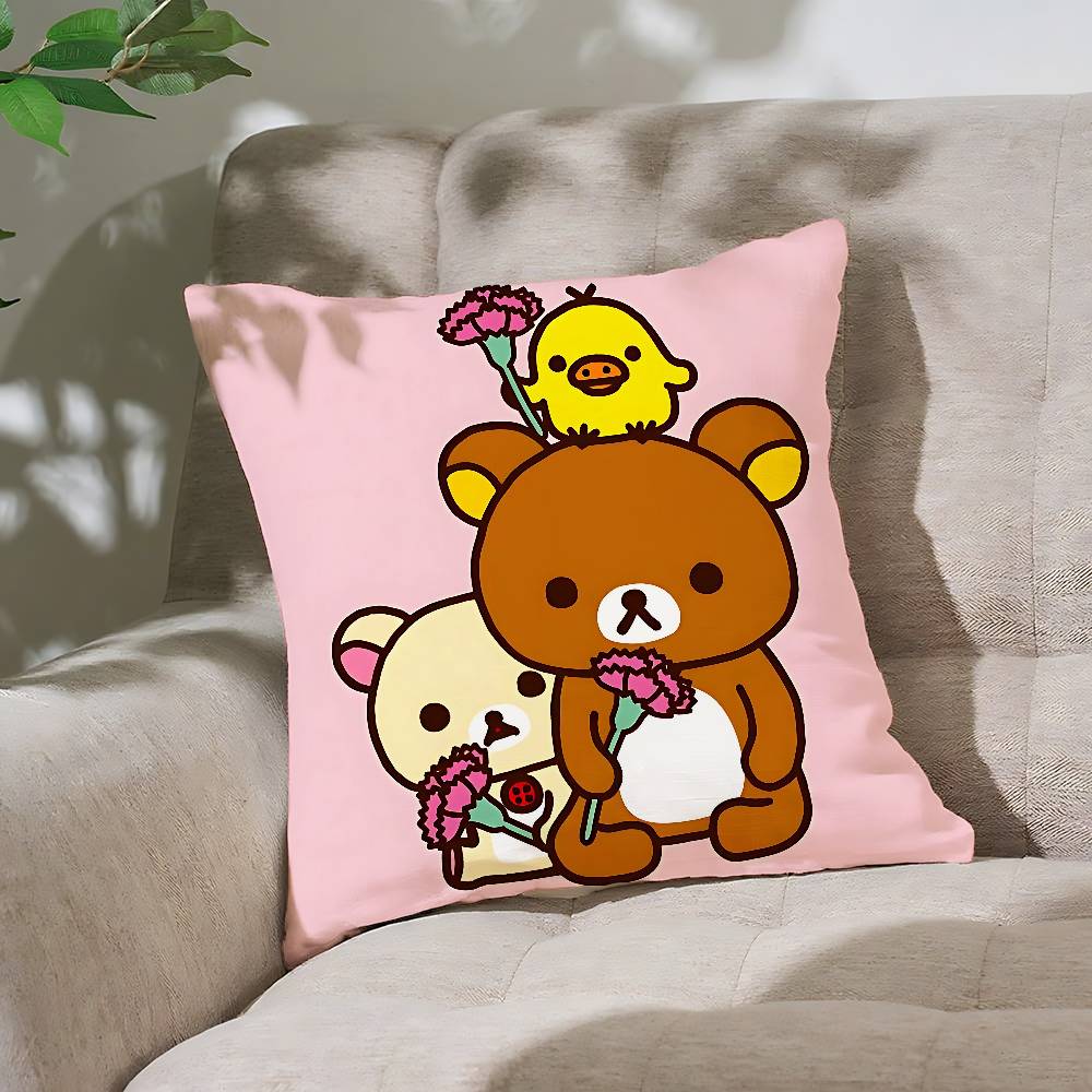Cute LrilakkumaS Kawaii Pillow Case Cushion Cover Soft Cute Throw Pillow Case For Car Sofa Pillowcase Polyester With Zipper