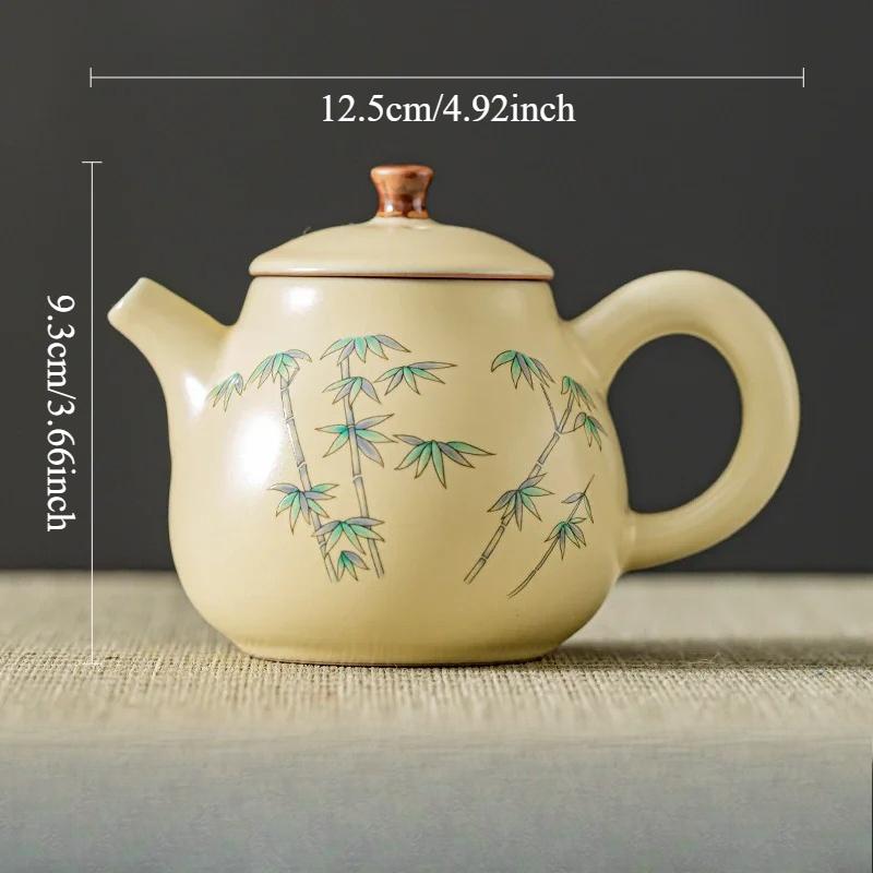 

1PCS 180cc Ceramic Ru Kiln Single Teapot Chinese High End Household Kung Fu Tea Maker Xishi Pot Chinese Tea