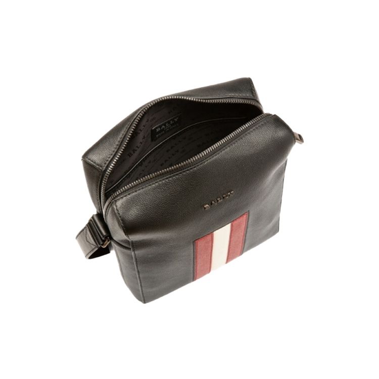 Bally Business Casual Striped Leather Shoulder Crossbody Bag Men Bags Black 6236783