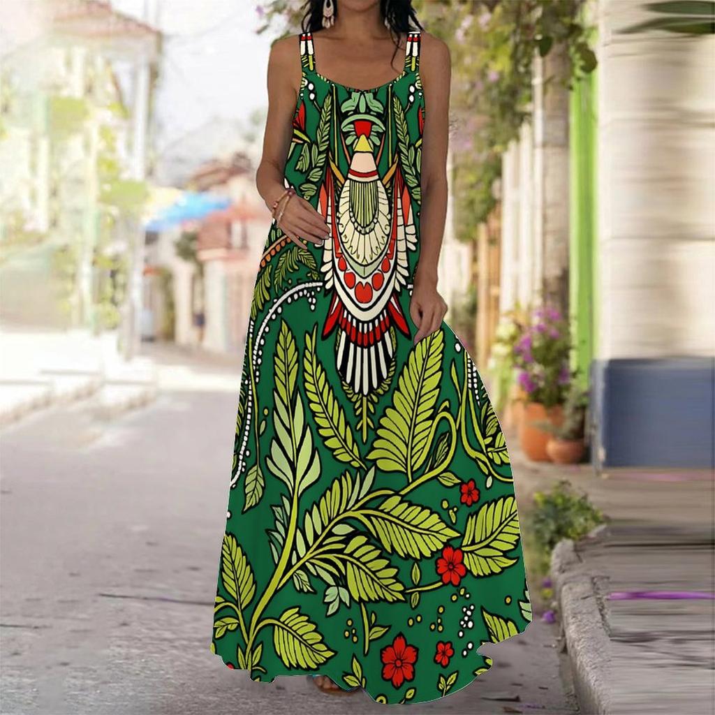 Women's Slip Dress Maxi Long Dress Tropical Flowers Print Dress Spring & Summer Leisure Vacation