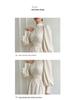 Elegant Long Sleeve Print Dress with Slim Fit Waist