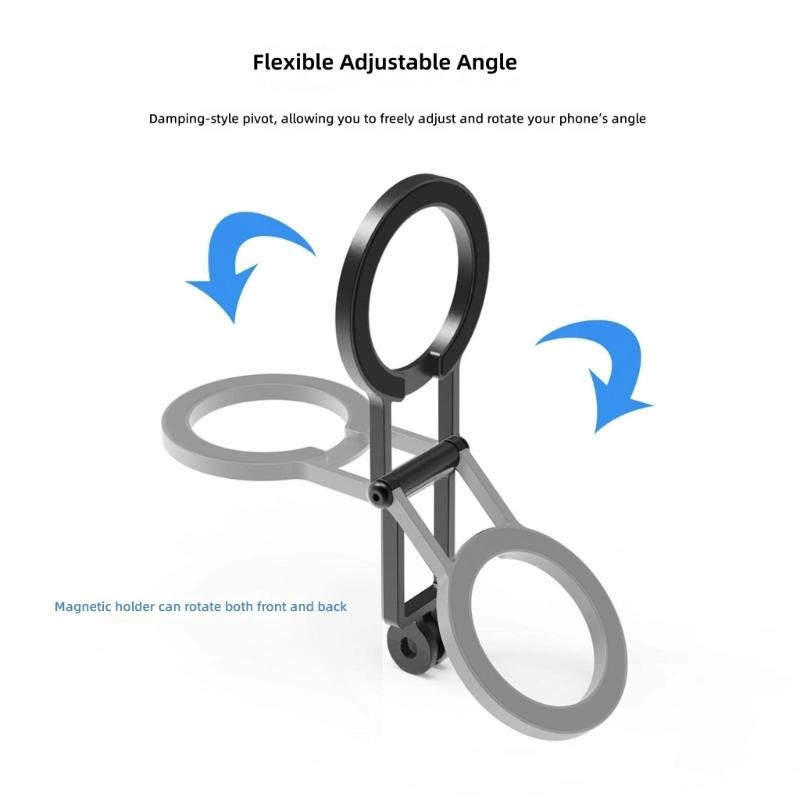Aluminum Magnetic Phone Holder Rotatable Mobile Phone Mount Upgrades for Stable Video Recording & Multiple Angle Shoot