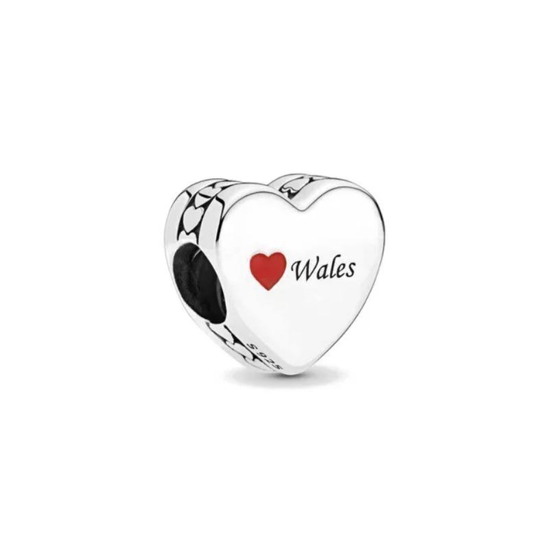 925 Silver Red Heart Duck Mother Charm Beads Fit Original Bracelet Necklace Jewelry Making Gift