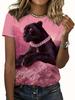 Women's Fashion Short Sleeve T-Shirts 3D Print Leopard Graphics Tees Breathable Women's Casual T-Shirts Summer Female Clothing