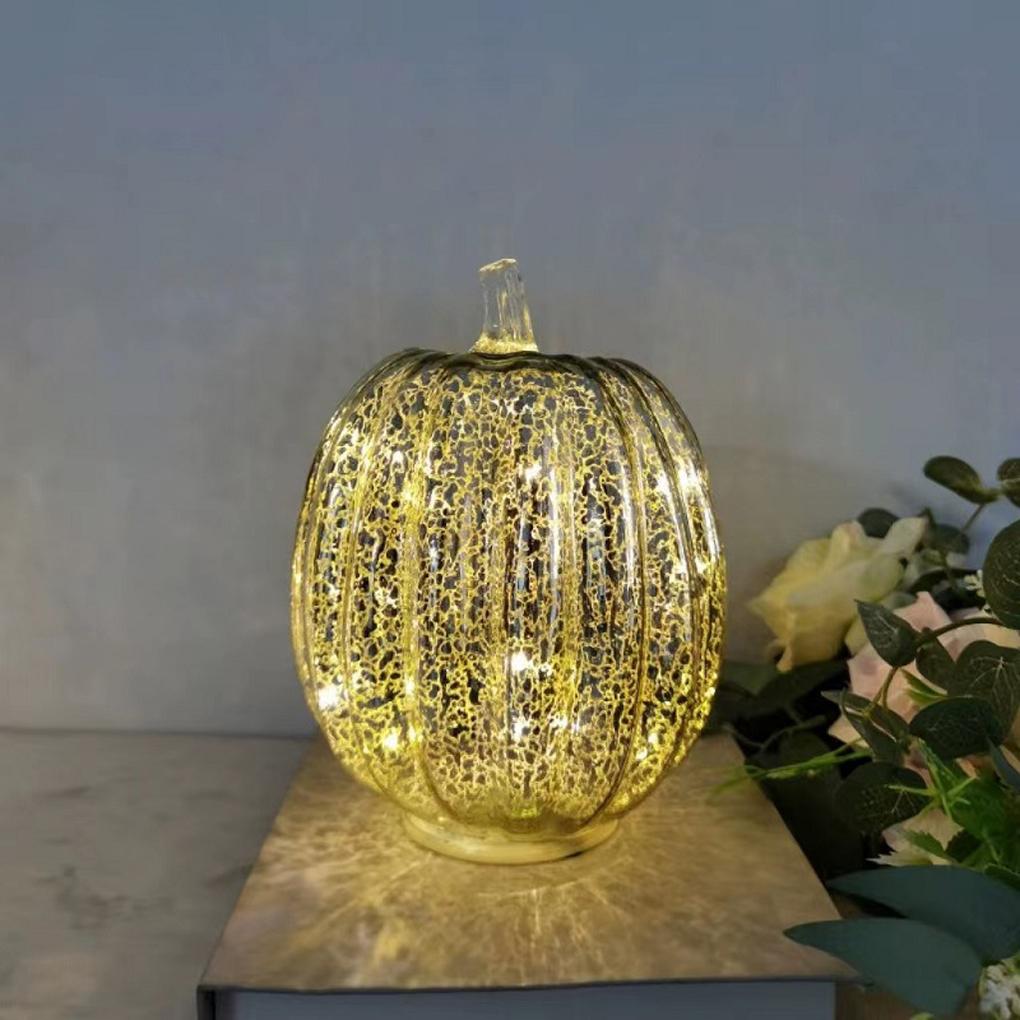 2025 New 1PC Decorative Pumpkin Lights , Faux Pumpkin Figurines with Glitter Effect, Plastic, for Indoor Home Decor, Living Room