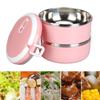 Thermal Lunch Box Stackable Hot Food Insulated Box 304 Stainless Steel Round Lunchbox Sealed Food ContainersDouble Layer 304