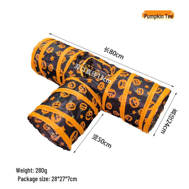 Rainbow Three-Way Foldable Cat Tunnel Toy