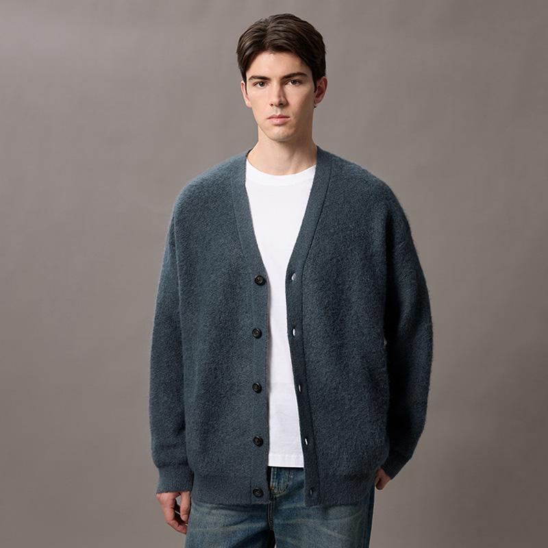Calvin Klein Casual Loose V-Neck Knitted Cardigan Sweater Men Sweater 4LD308G