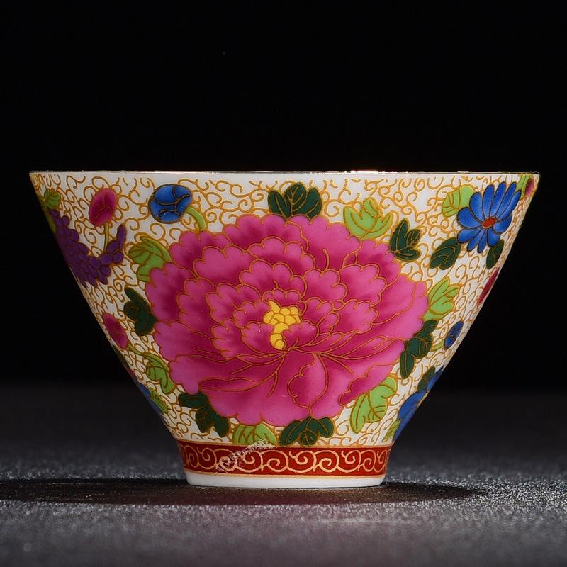 

Vintage Ceramic Teaset Tea Cup Travel Portable Tea Set Gift Office Household Painted Flower Kung Fu Tea Cup Table Decoration New