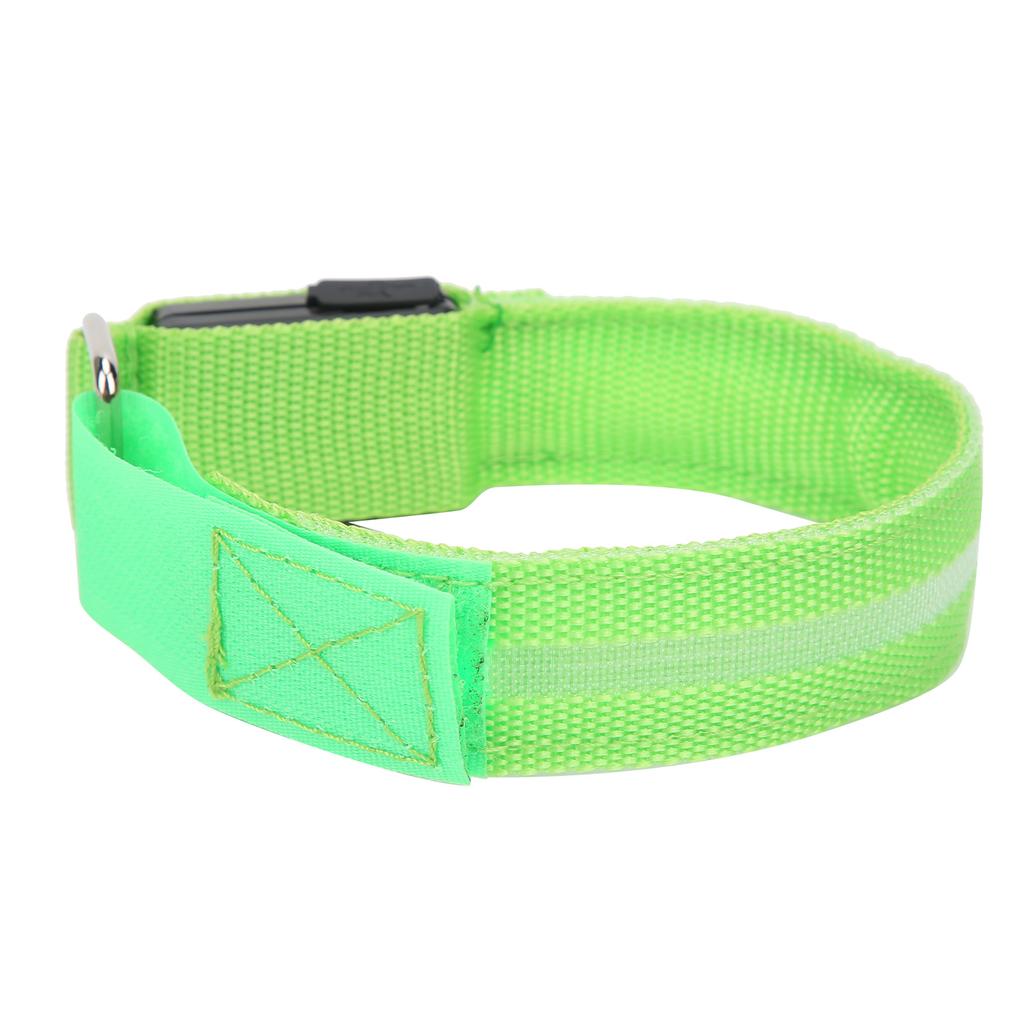 Green Luminous Armband Adjustable Strip LED Wristband USB Charging for Night Running Cycling