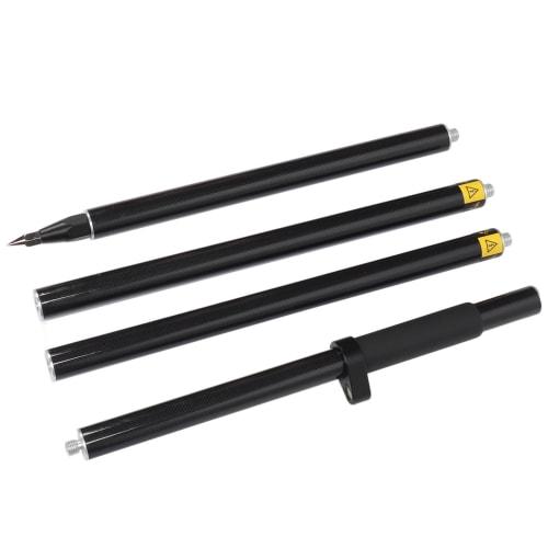 4 Section Prismatic Pole, Level Bubble 2 Meter Total Station Prismatic Pole Aluminum Alloy for Tunnel Subway Mine Highway