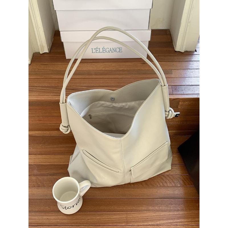 

Сумка-тоут большой вместимости женская модная рабочая сумка для поездок на работу, нишевая, из мягкой кожи, портативная, на плечо, женская бежевый