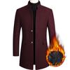 Autumn and Winter Men's Woolen Coat Medium and Long Trench Coat Cotton Thickened Men's Coat Men's Woolen Trench Coat