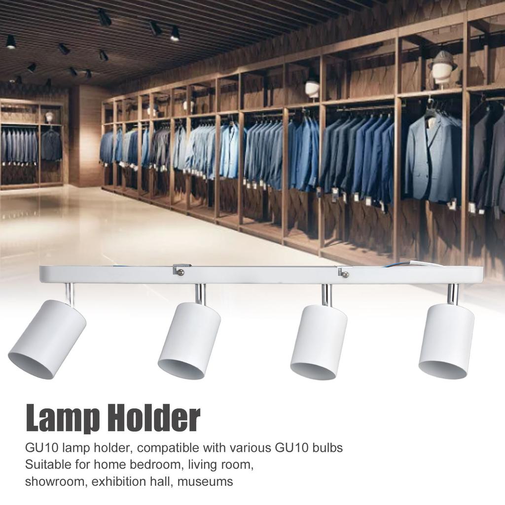 GU10 Lamp Holder 4 Head Rotating Ceiling Mounted Base for Canteen Shopping Mall Showcase