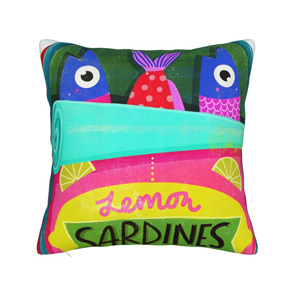 Cuadros Decorations Sardines Nordic Pillow Case Soft Pillow Cover For Living Room Sofa Kawaii Pillowcases