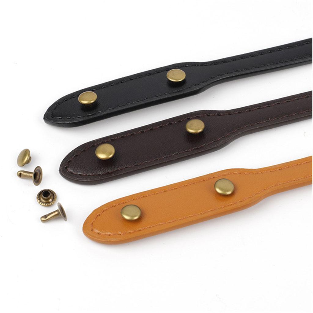 Replacement Tote Bag Strap Elegant PU Leather Leaf Shape Extended Rivets Hand Band Accessories 72cm for Women 2pcs/Pair