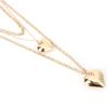Multilayer Heart Pendant Necklaces Alloy Heart Long Chain Necklaces for Women Gold
