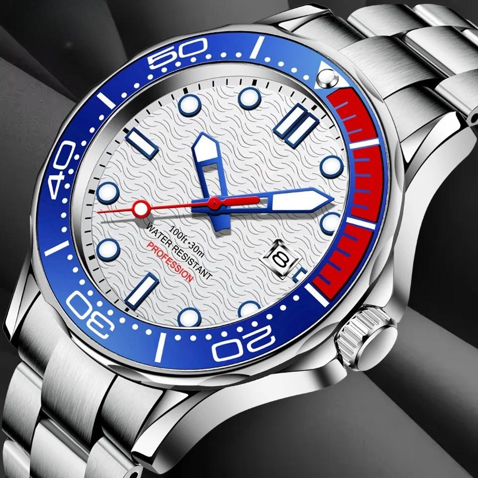 Fashion Men Watch Casual Sport Waterproof Men's Quartz Wristwatches Top Brand Luxury 360° Rotating Bezel Design Watch Men