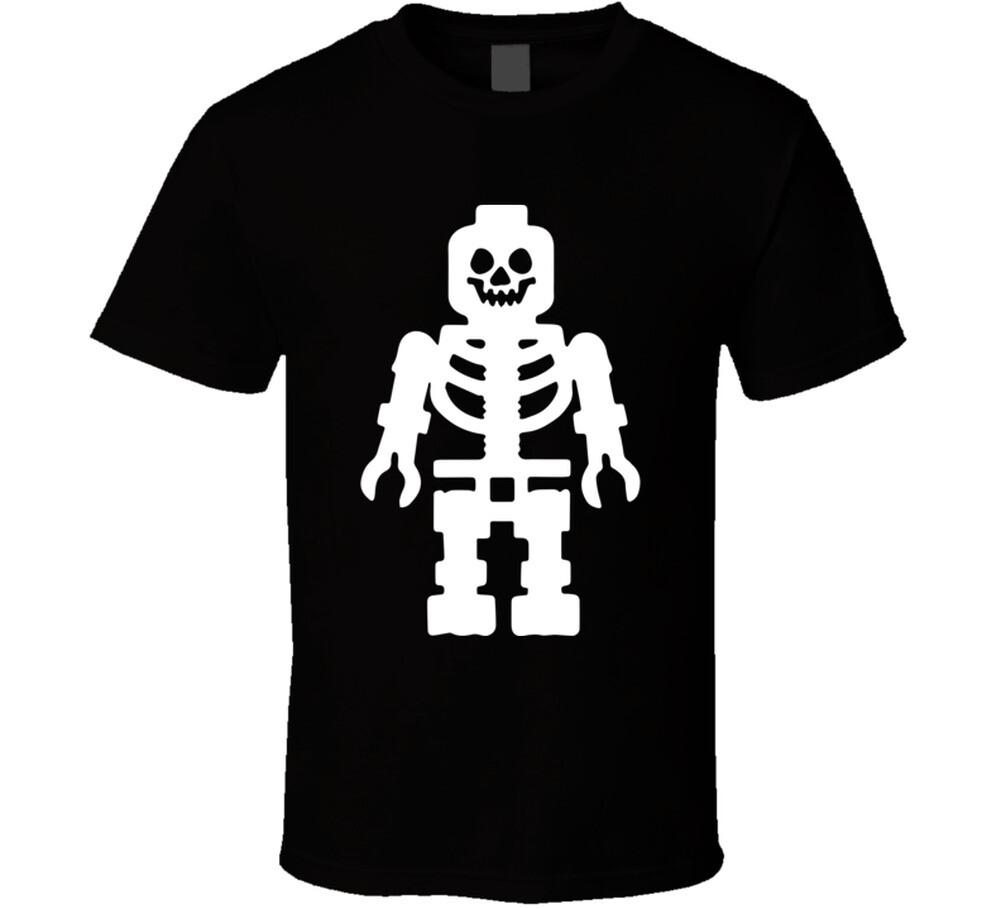 Halloween Skeleton Lego Funny T Shirt Mens Womens Tees Top 4XL