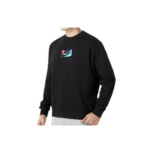 Nike Letter Crewneck Casual Long-Sleeve Sweatshirt for Men Black