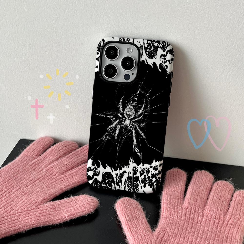 Spider Gothic Style Art Painting Design Phone Case Film Shell For iPhone 17 16e 16 15 14 13 12 11 Pro Max Plus XS