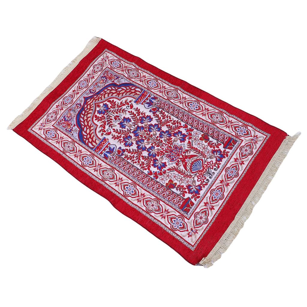 Pray Rug Thick Soft Embroidered Praying Mat with Tassel for Women Men Children Meditation