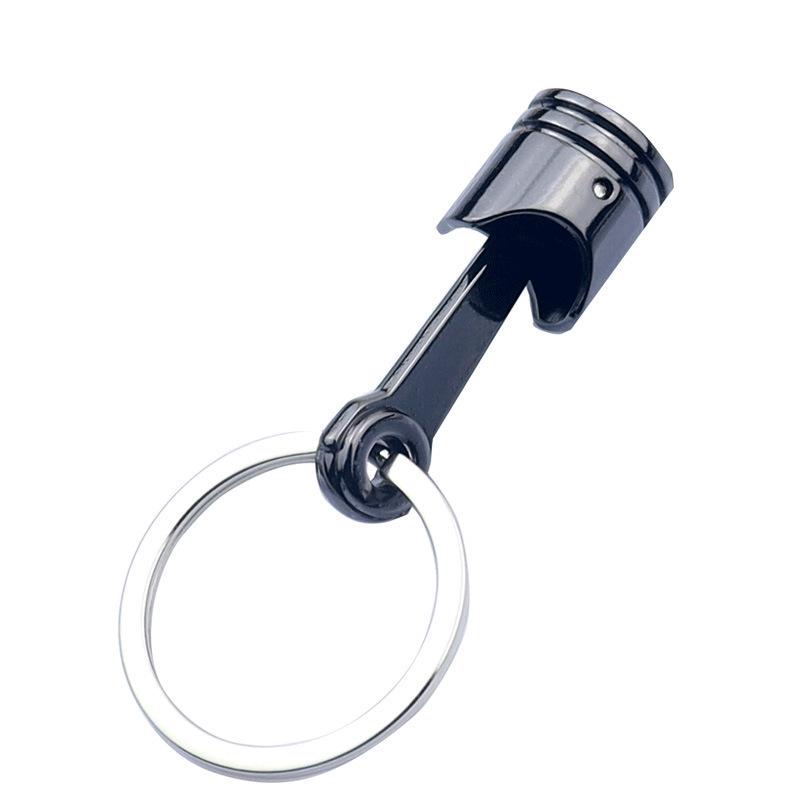 Customized Car Engine Piston Keychain - Metal Automotive Gift Pendant
