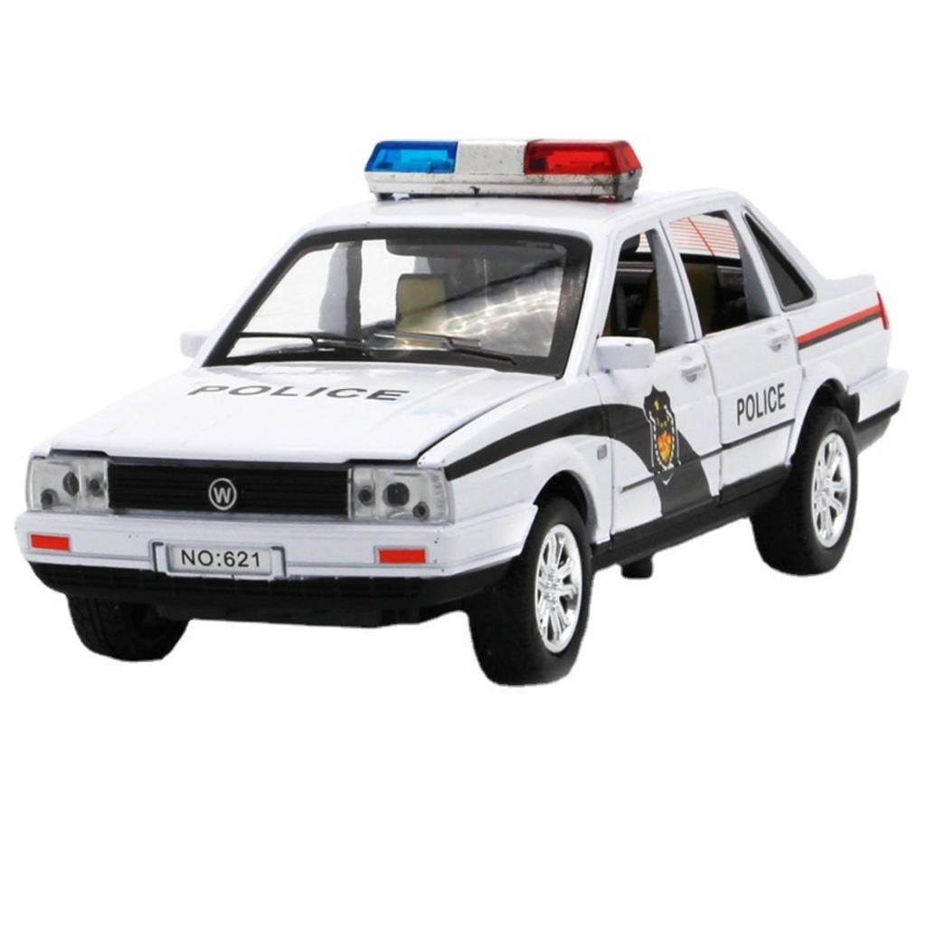 1/32 Santana Police Toy Car, Alloy Car, Mold and Toy Car, Miniature Car Model, Children's Toy Car