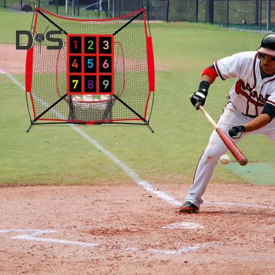 Regulowany cel strefy uderzenia do siatki baseballowej 9 otworów ponumerowanych do gry w baseball i softball, cel do ćwiczenia dokładności rzutów i uderzeń