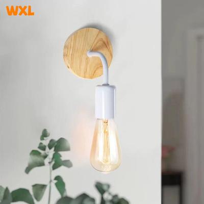 Wood Wall Lamp Vintage Wall Lights Fixture E27 110V-220V Bedside Retro Lamp Industrial Decor Dining Room Bedroom Light