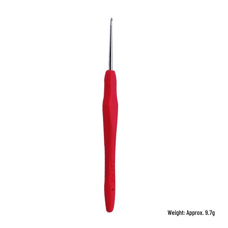 Colorful Metal Crochet Hook with Plastic Handle for DIY Knitting