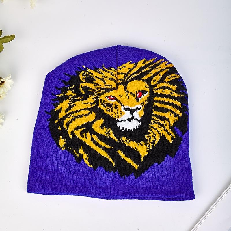 Personality Funny Ear Protector Brimless Wool Hat Lion Hat Men's Cold Hat Women's Autumn and Winter Trend Cycling New