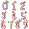Ballons Couronne Dégradé Rose 32 Pouces Chiffres 0-9 Ballons de Décoration Anniversaire Mariage Fête pour Enfants Articles de Baby Shower Balles Jouets