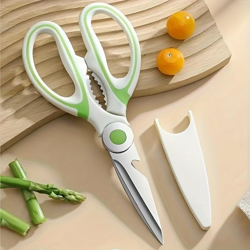 1 Pc Stainless Steel Kitchen Scissors, Food Scissors, Sturdy Chicken Bone Scissors, Versatile Sharp Meat Scissors, Household Scissors