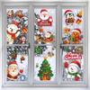Christmas Static Cling Stickers - Reusable Santa Snowflake Window Decals for Glass Tiles with Slavic Folk Motifs