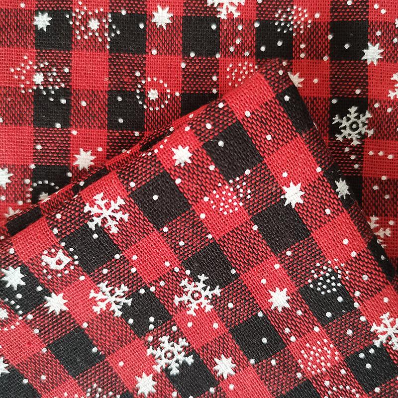 

Christmas Plaid Fabric, Red Green Grid Snowflake Patchwork Fabric for Christmas Decoration Gift Wrapping Sewing Work DIY Craft 50x150cm