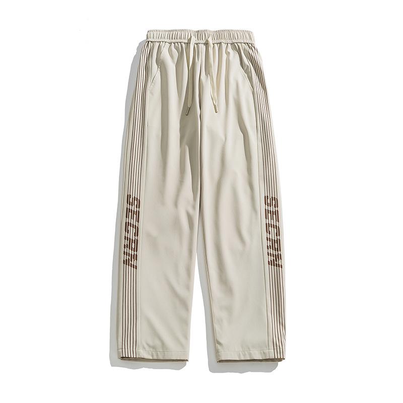 

Мужские спортивные брюки ACU в полоску в стиле ретро с широкими штанинами - модные повседневные брюки 2025 года XL хаки