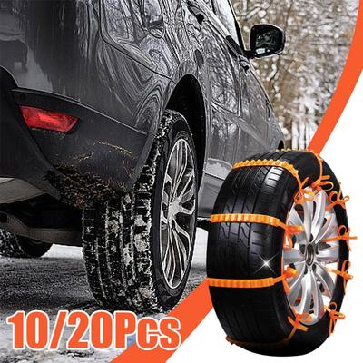 Lot de 10 ou 20 chaînes à neige antidérapantes pour voiture et moto, accessoires d'extérieur pour pneus d'urgence