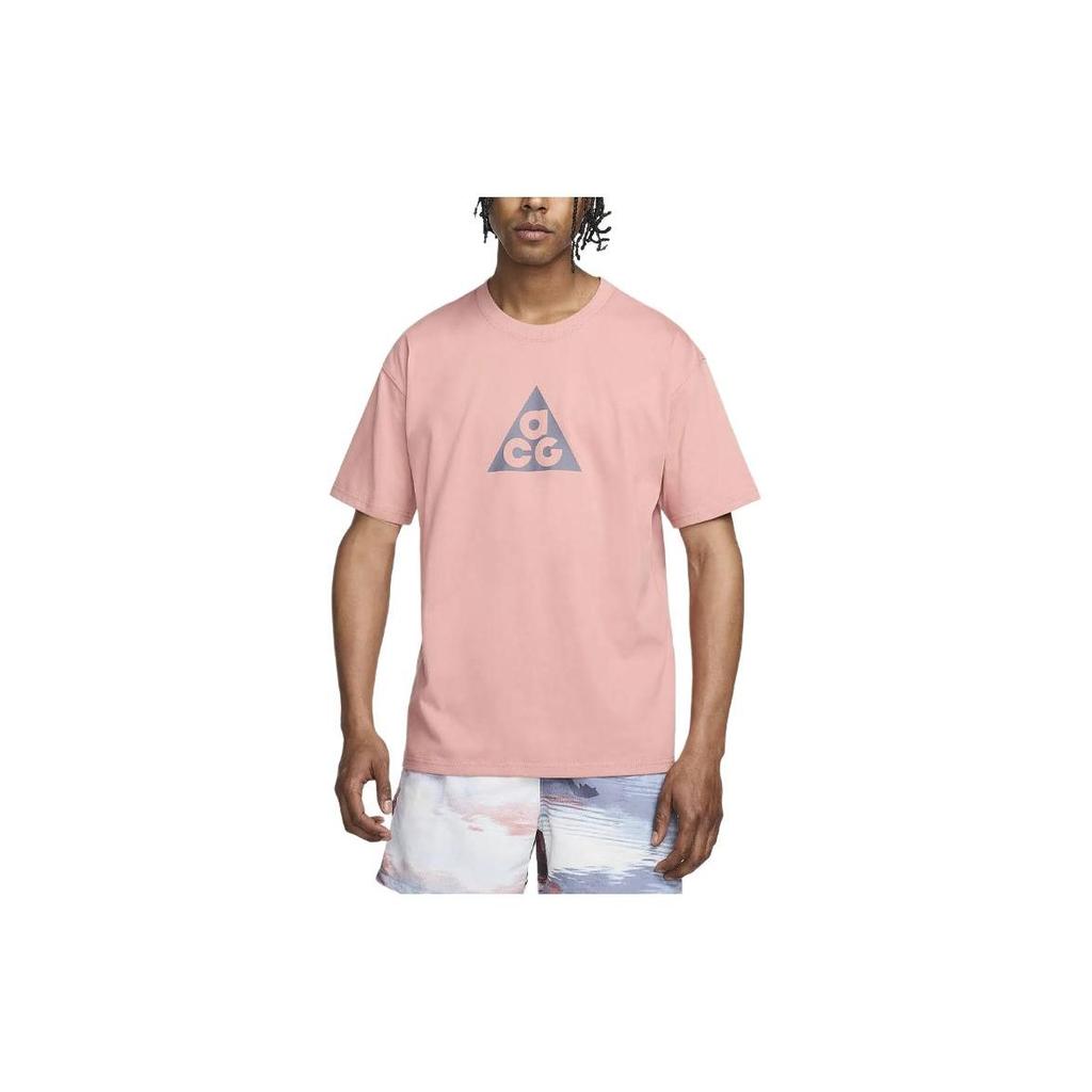 Nike Geometric Pattern Print Short Sleeve T-Shirt Men Tops Pink FQ3740-618