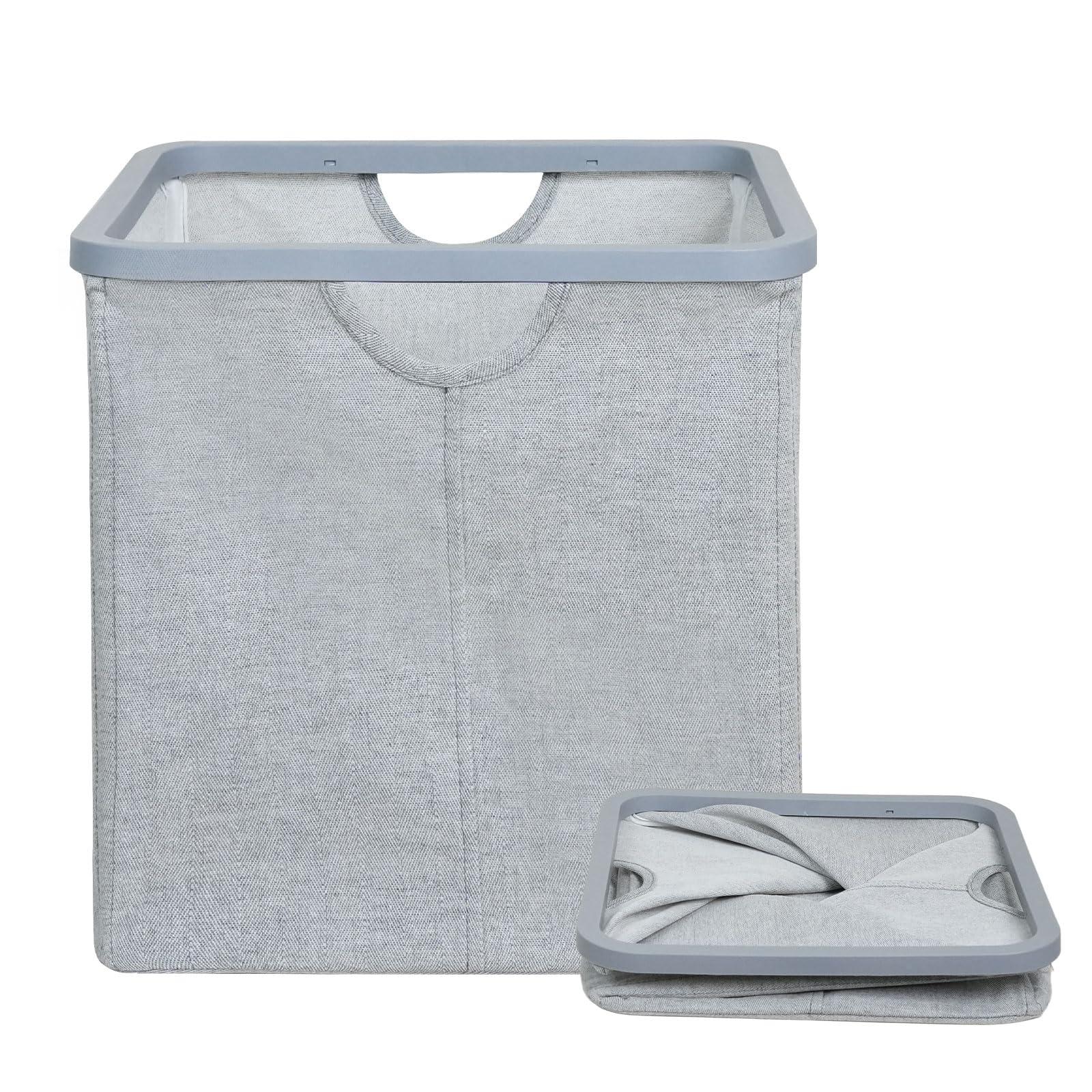 

Y K YUKO Foldable Laundry for Laundry Storage and Toys Convenient Stylish Home Easy Gray Basket, Rectangular, - 35L, Storage, Handle, Water-Repellent, серый