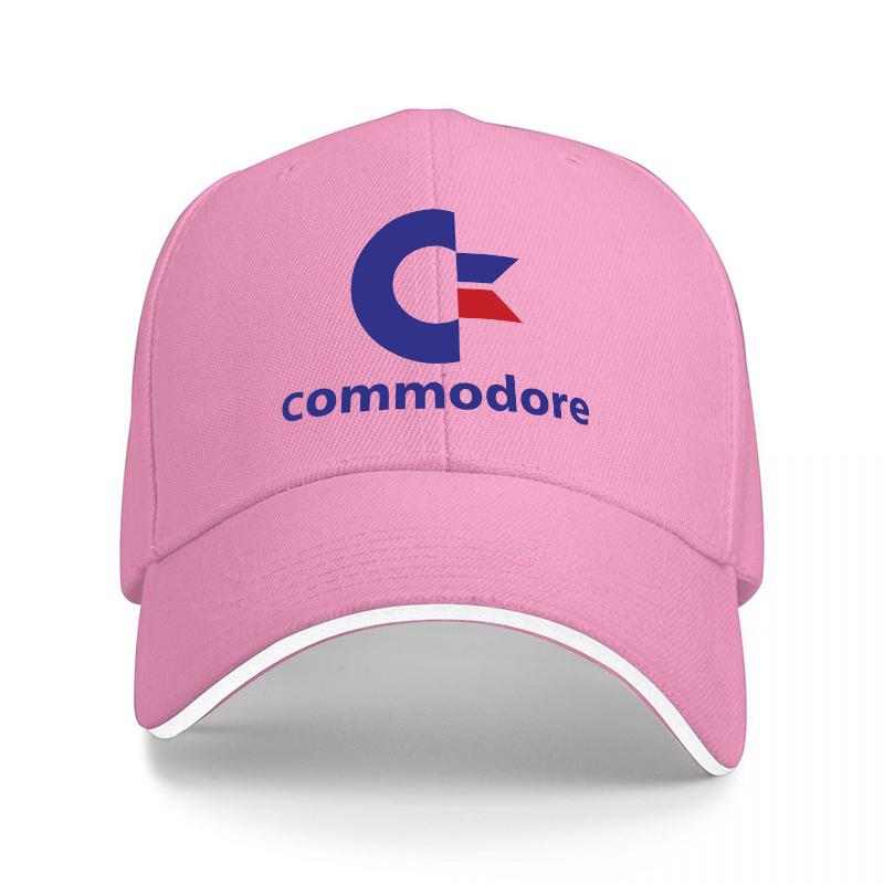 Commodore Logo Baseballkappe Klassische Schwarze Mütze mit Blau-Rotem Emblem Stilvolles Design für Fans und Freizeit