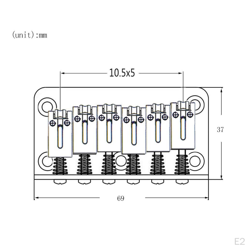 Фиксированный бридж для электрогитары Hardtail серебряный — фото 4