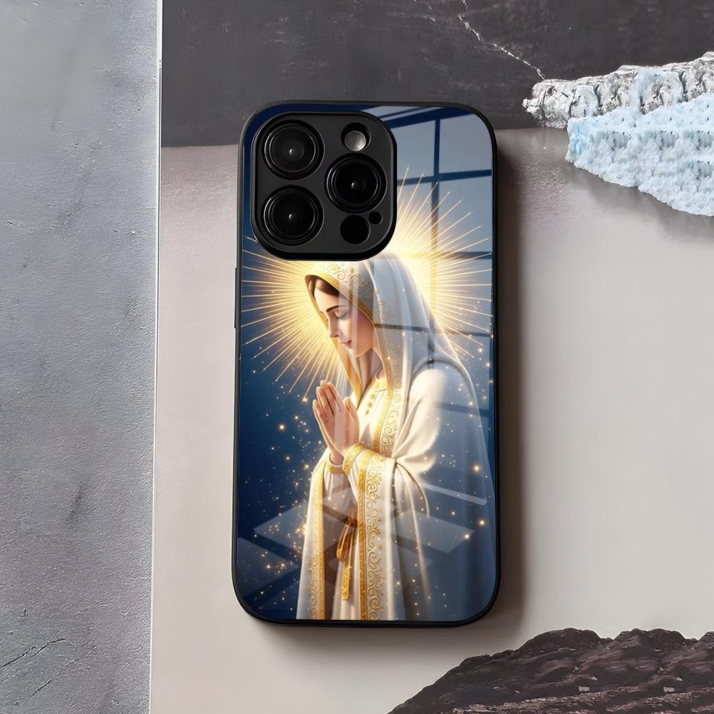 Jungfrau Maria Jungfrau von Guadalupe Handyhülle Für IPhone 17 Air 16 E Pro Max 15 14 13 Mini 12 Pro 11 Max Plus Schwarzes Glas Cover