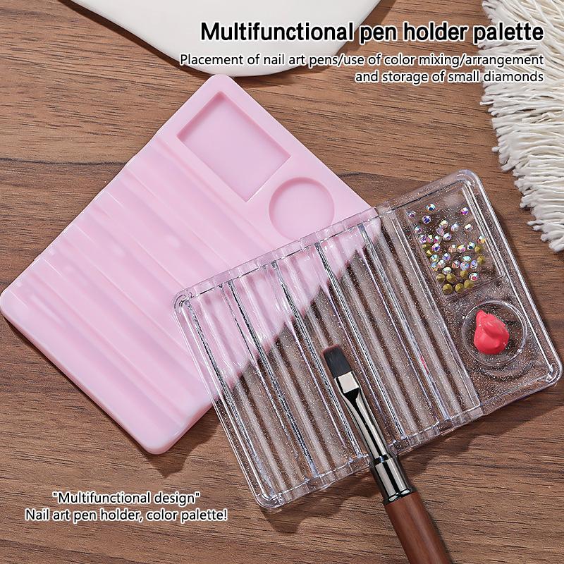 Nail Brush Rack Shelf Painting Pen Rest Holder Uv Gel Brush Holder Color Palette Display Multifunctional Manicure Tool
