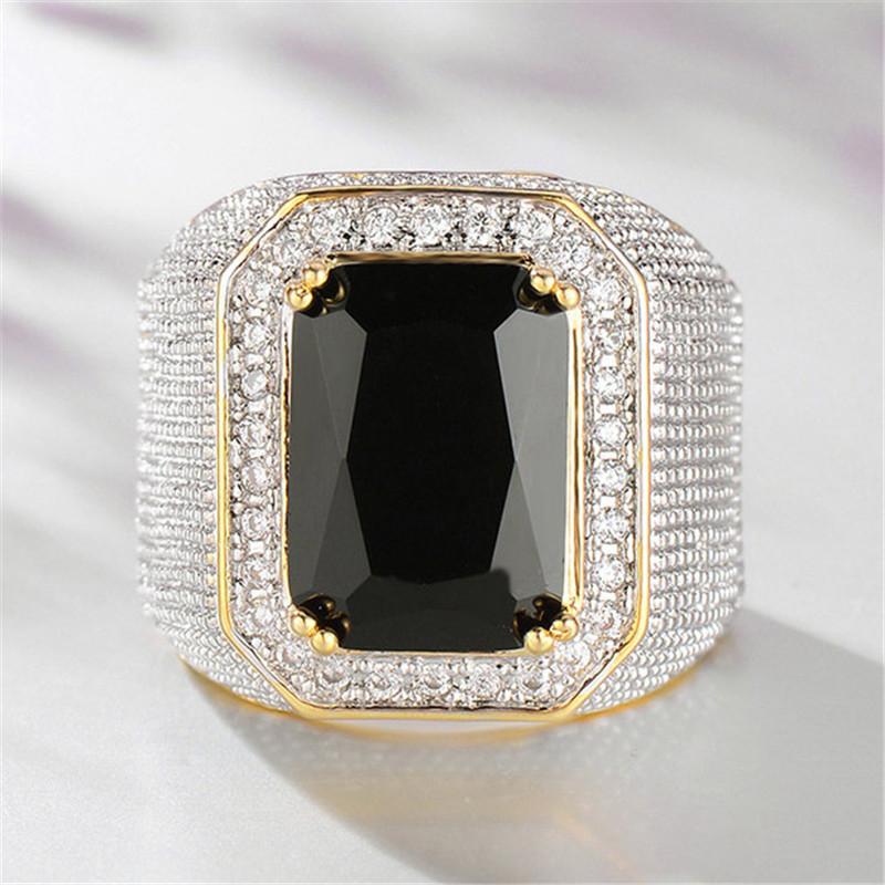 CopperCubic Zirconia Wedding Rings for Women Luxury Wide Ring Full Bling Iced Out Engagement Trendy Jewelry