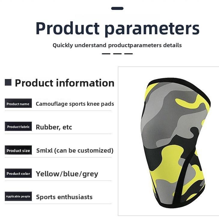 Thickened Camo Neoprene Neoprene Neoprene Neoprene Elastic Knee Pads Weightlifting Squats Gym Professional Sports Knee Pads