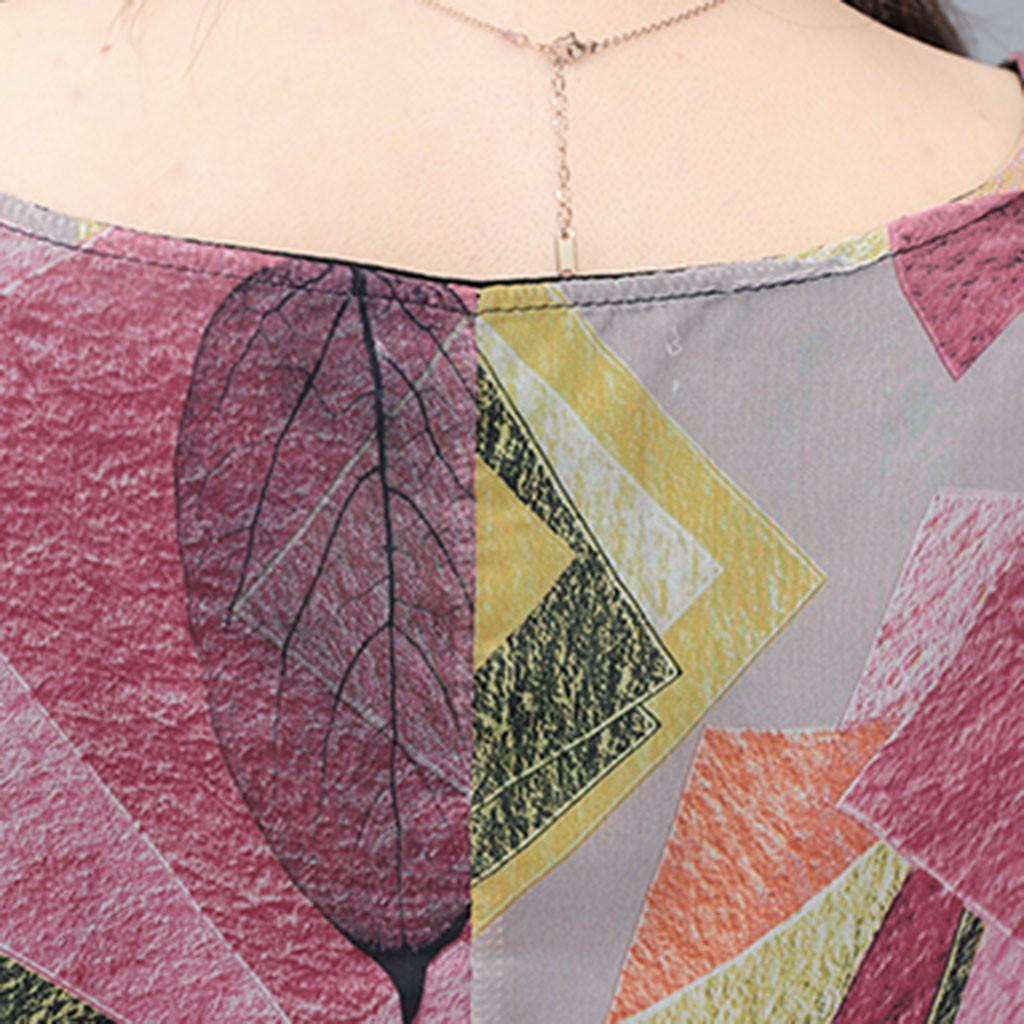 Women's  Printing Chiffon Blouse Summer  Short Sleeve  Shirt