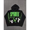 Womens Oversized Hoodie American Style Printed Sweatshirt Winter Heavyweight Casual Streetwear
